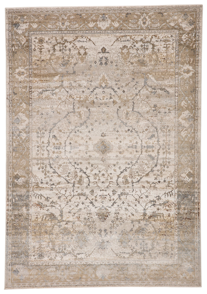 Tajsa Medallion Gray & Gold Rug by Jaipur Living