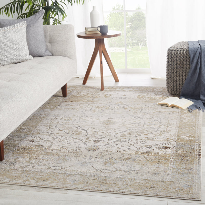 Tajsa Medallion Gray & Gold Rug by Jaipur Living