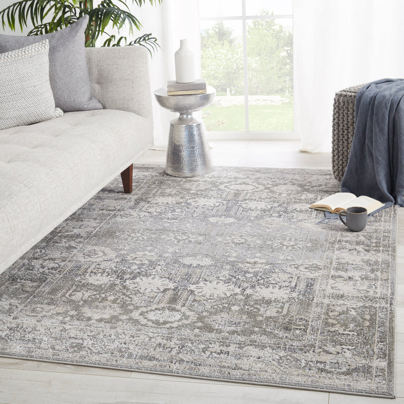 Valente Oriental Gray & White Rug by Jaipur Living