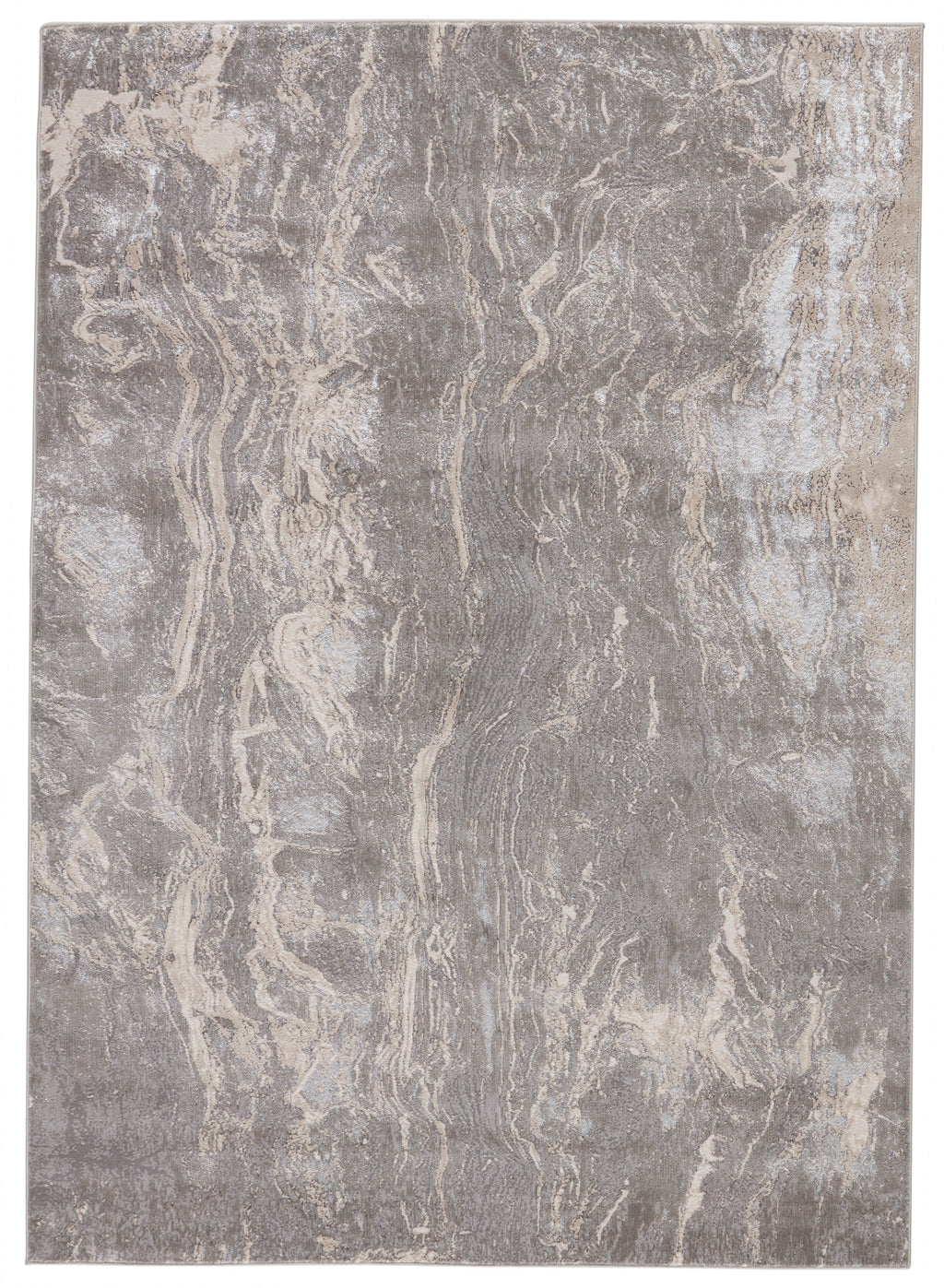 Druzy Abstract Gray & Cream Area Rug