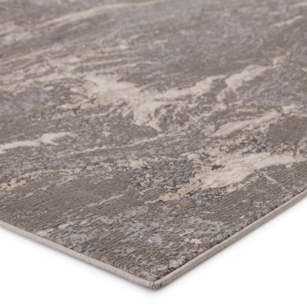 Druzy Abstract Gray & Cream Area Rug