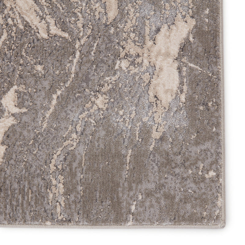 Druzy Abstract Gray & Cream Area Rug