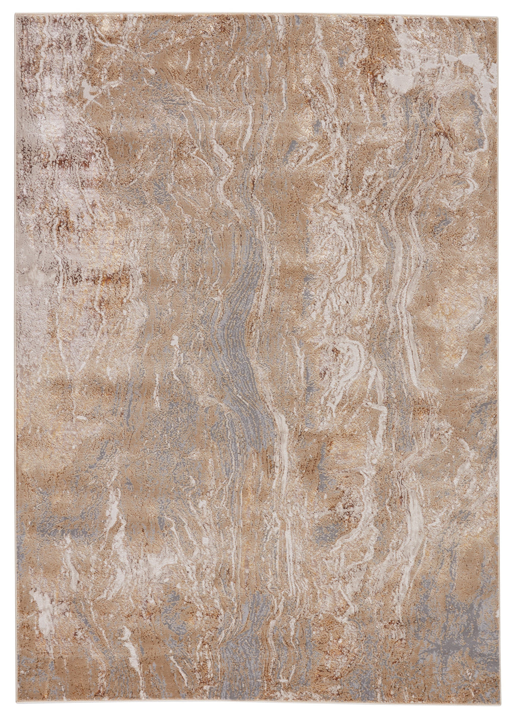 Druzy Abstract Gold & Gray Area Rug