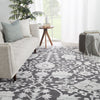 Riona Handmade Floral Gray & White Rug