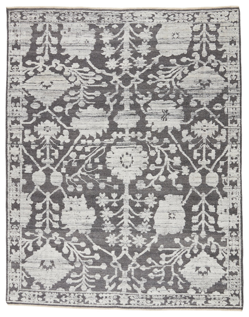 Riona Handmade Floral Gray & White Rug