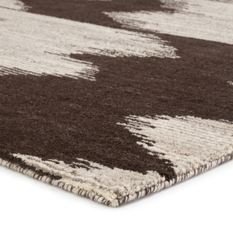 Sono Ozark Hand Knotted Dark Brown & Ivory Rug 2