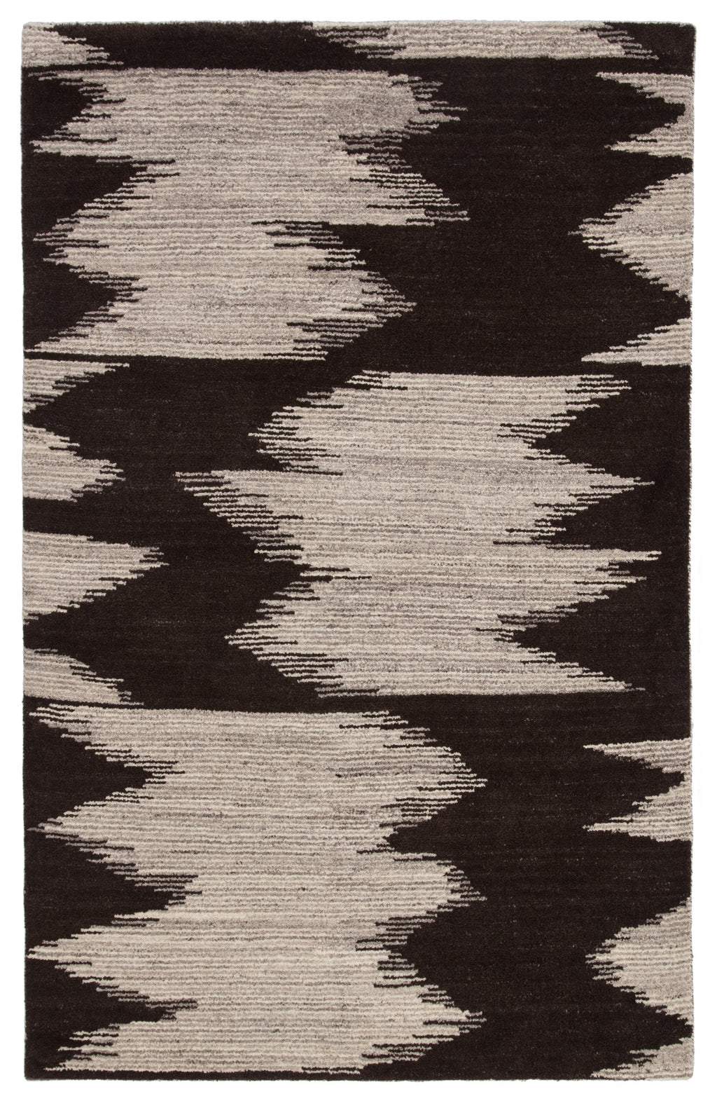 Sono Ozark Hand Knotted Dark Brown & Ivory Rug 1