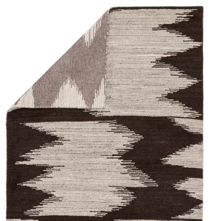 Sono Ozark Hand Knotted Dark Brown & Ivory Rug 3