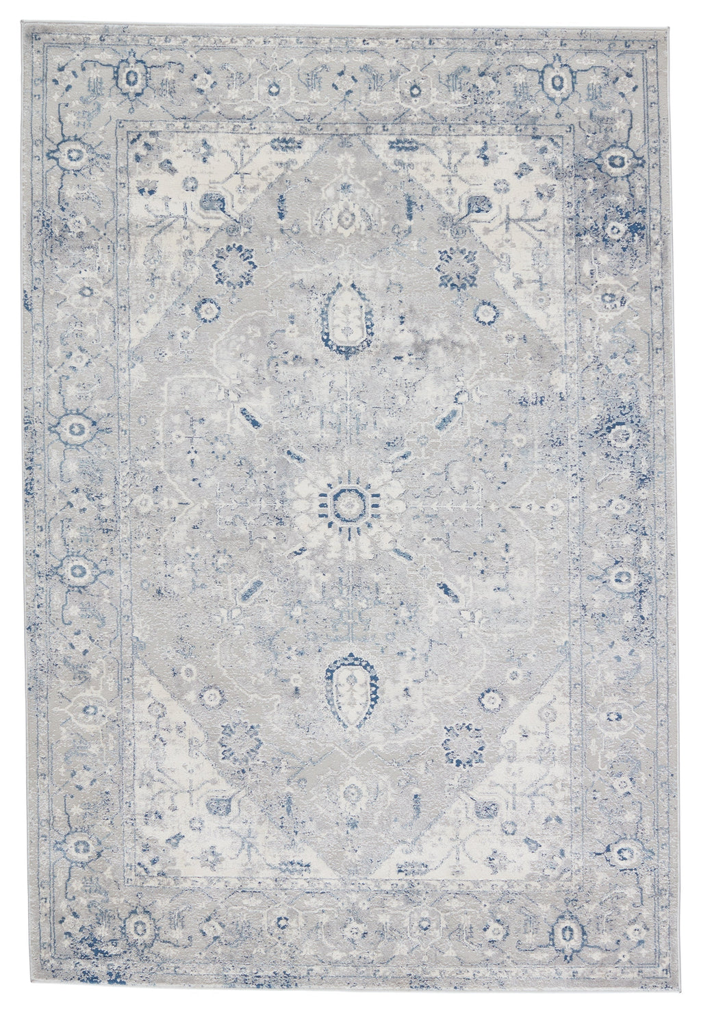 Solace Dianella Light Gray & Dark Blue Rug 1