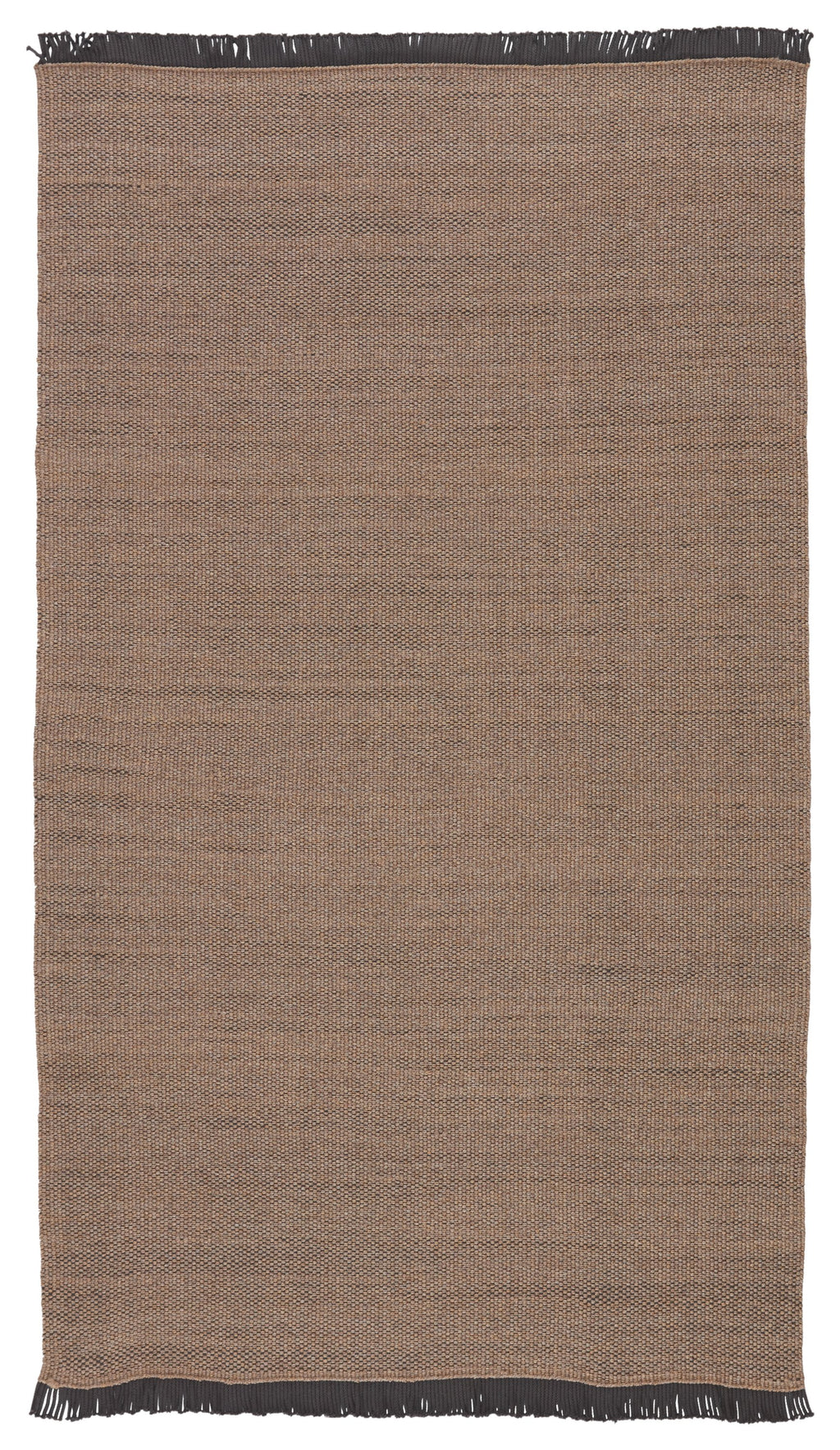 Savvy Handmade Indoor/Outdoor Solid Tan & Black Area Rug