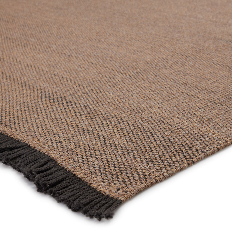 Savvy Handmade Indoor/Outdoor Solid Tan & Black Area Rug