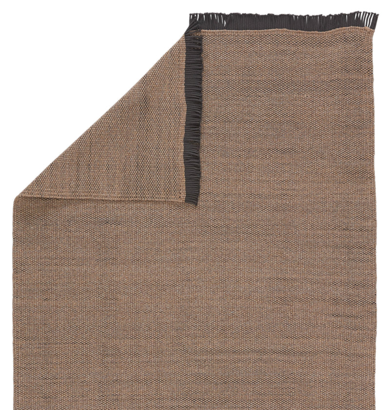 Savvy Handmade Indoor/Outdoor Solid Tan & Black Area Rug