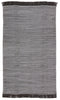 Savvy Handmade Indoor/Outdoor Solid Gray & Black Area Rug