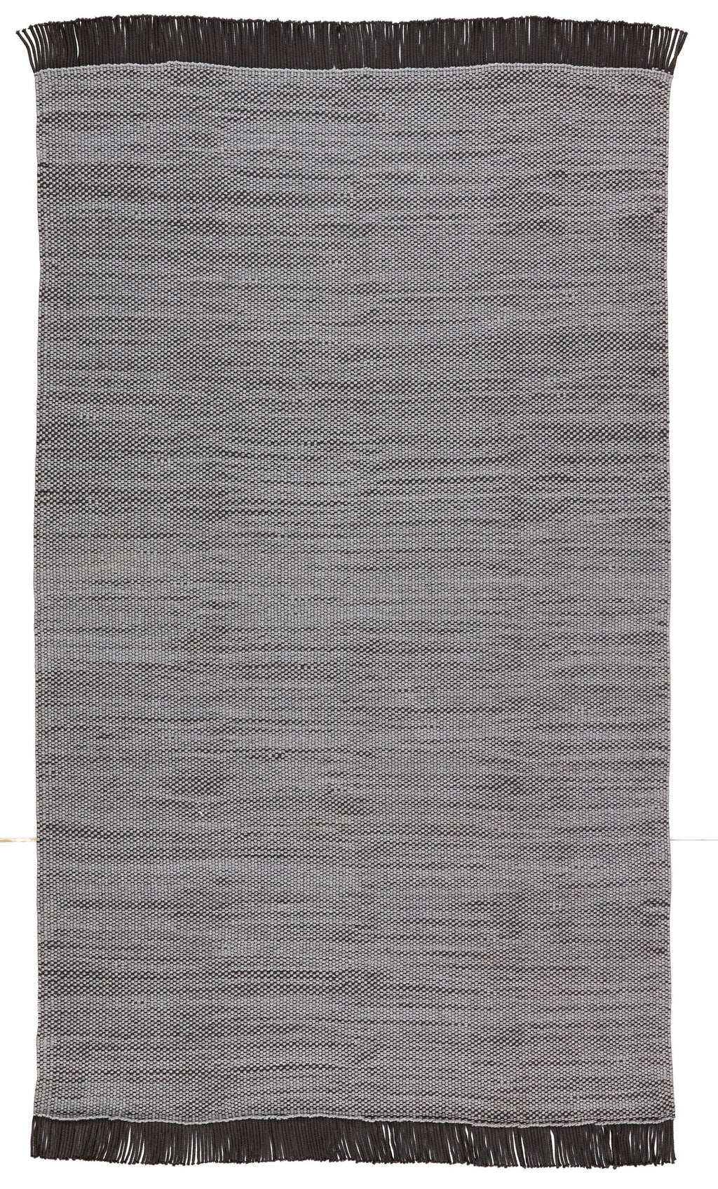 Savvy Handmade Indoor/Outdoor Solid Gray & Black Area Rug