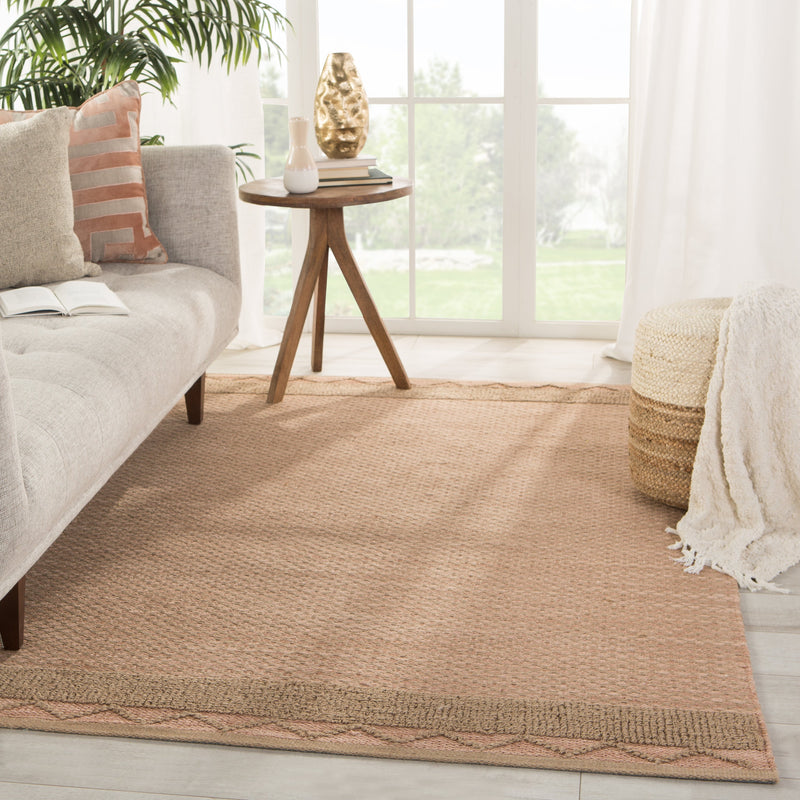 Curran Natural Border Pink/ Tan Rug by Jaipur Living