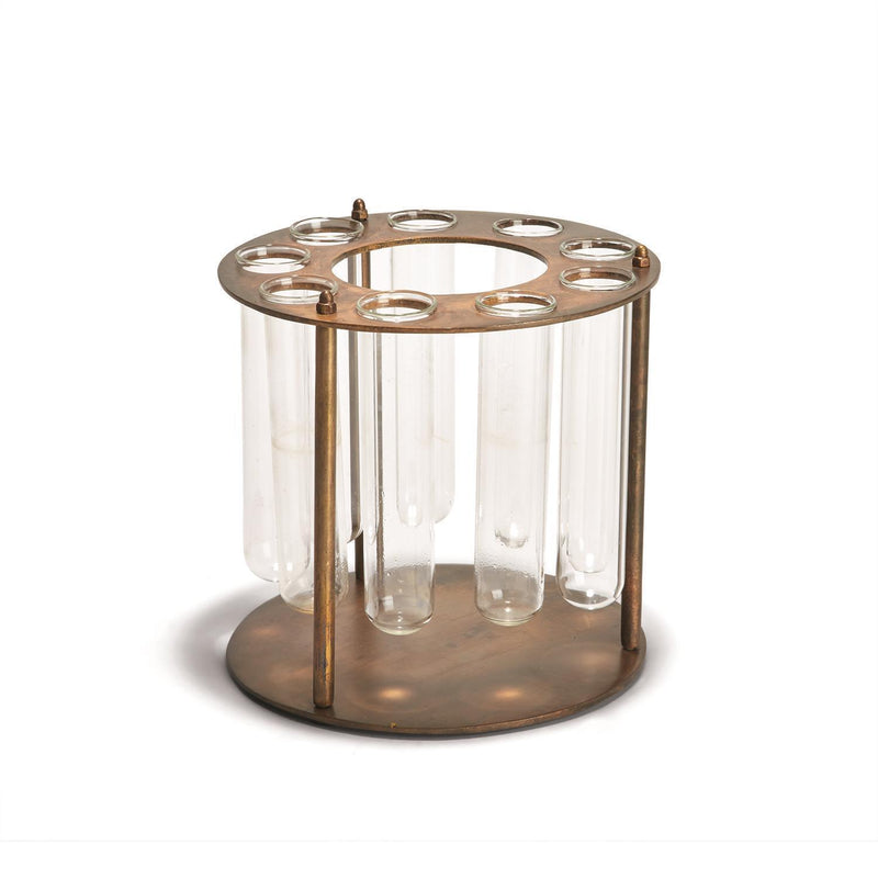 Rotunda Circular Flower Arranger with 9 Glass Vials