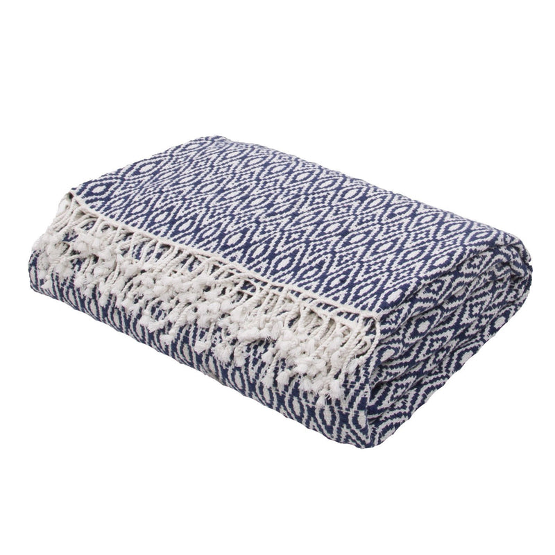 Alithea Blue & White Geometric Throw