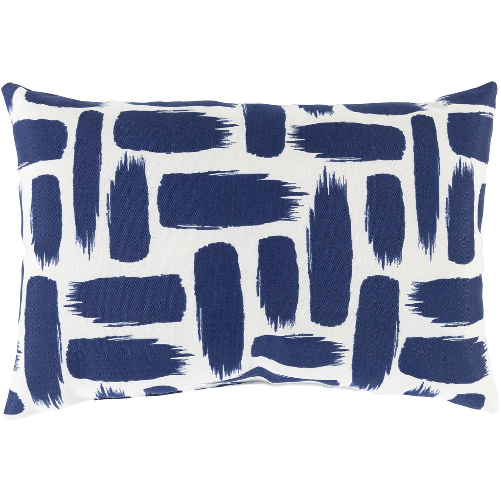 Stroke SRK-001 Woven Pillow in Dark Blue & White by Surya