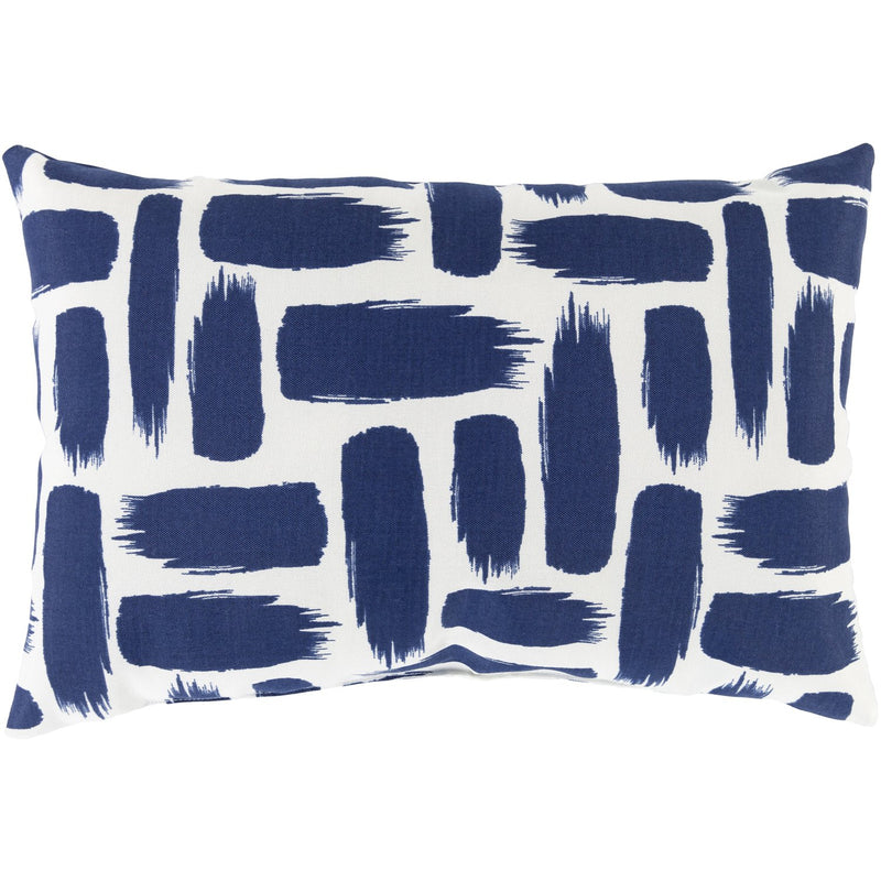 Stroke SRK-001 Woven Pillow in Dark Blue & White by Surya