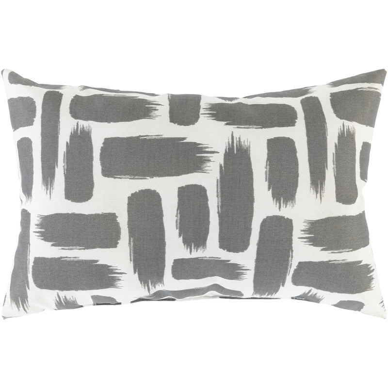 Stroke SRK-002 Woven Pillow in Medium Grey & White by Surya