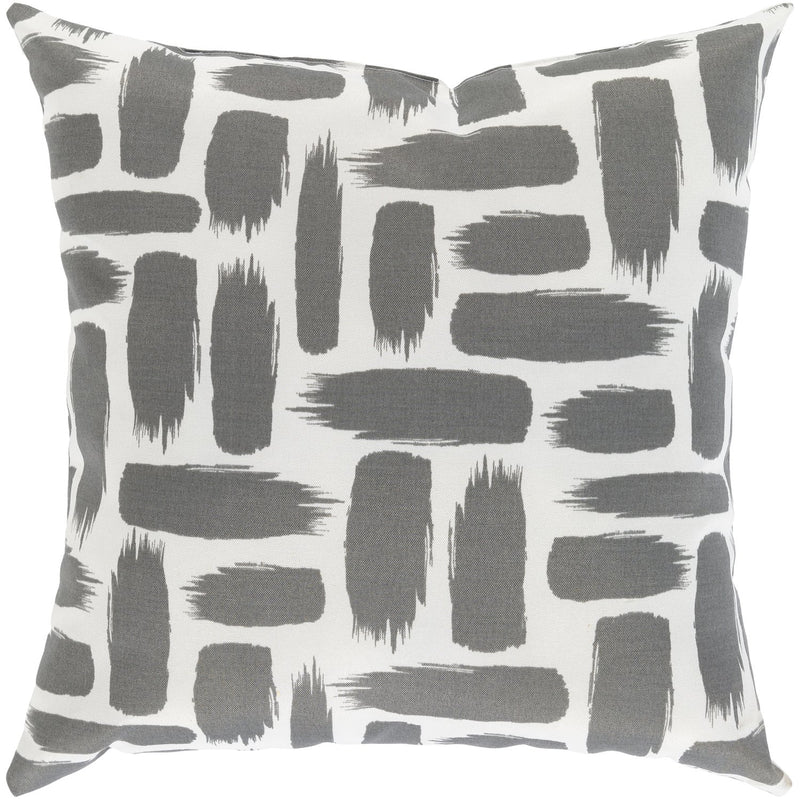 Stroke Woven Pillow in Medium Gray