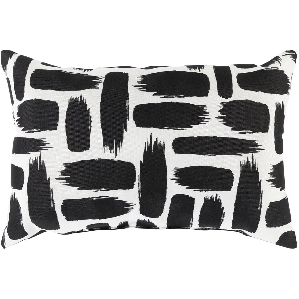 Stroke SRK-003 Woven Pillow in Black & White by Surya