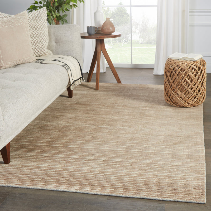 Gradient Handmade Solid Rug in Tan & Beige