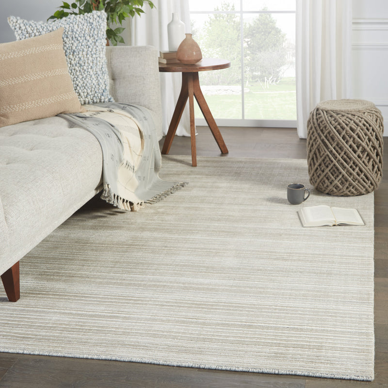 Gradient Handmade Solid Rug in Gray & Light Taupe