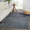 Gradient Handmade Solid Rug in Dark Blue & Gray