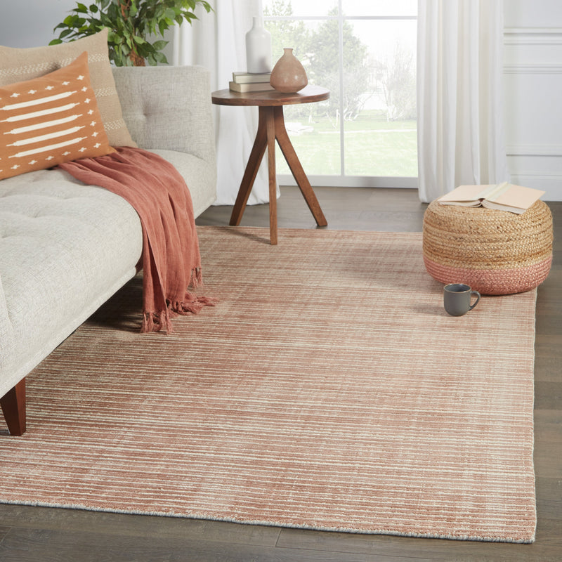 Gradient Handmade Solid Rug in Dark Pink & Cream