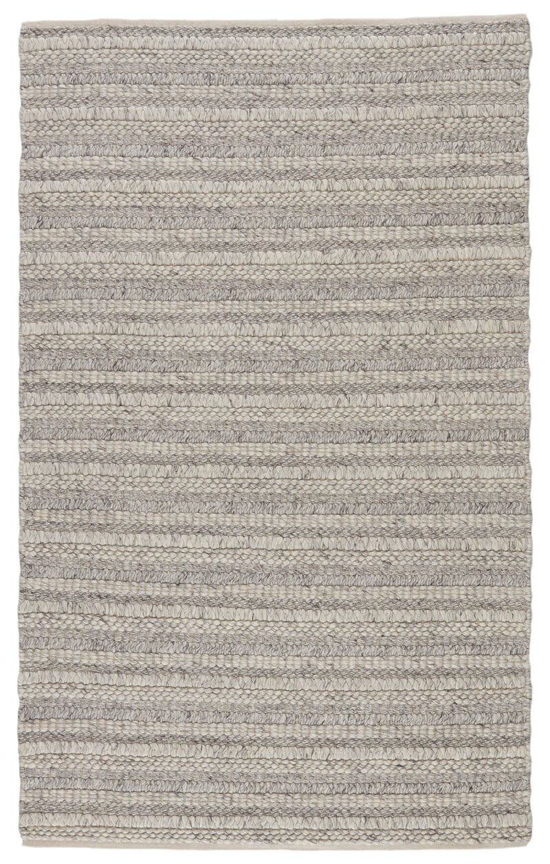 Nebula Handmade Solid Gray & Cream Area Rug