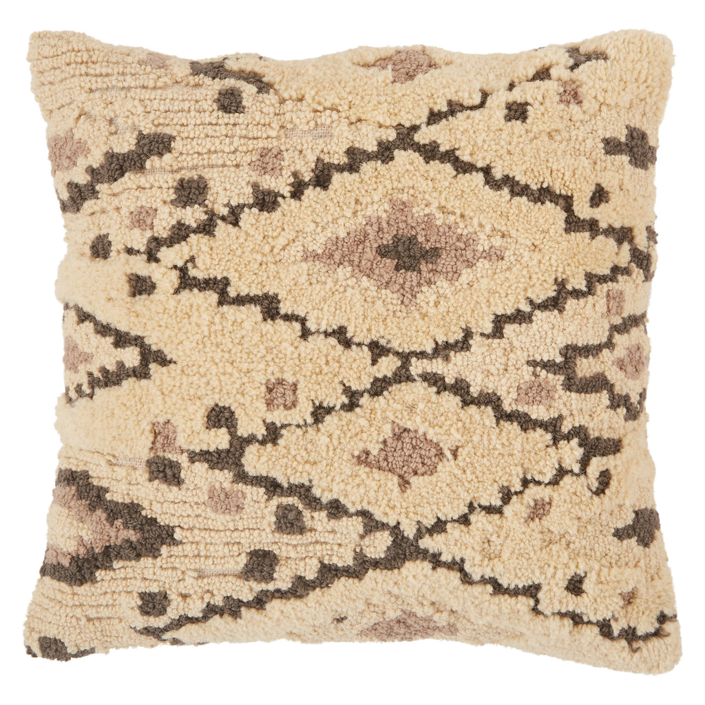 Sidda Tribal Pillow in Cream & Dark Gray