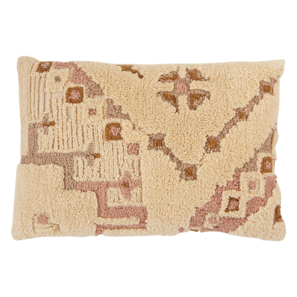 Kezia Tribal Pillow in Cream & Light Pink