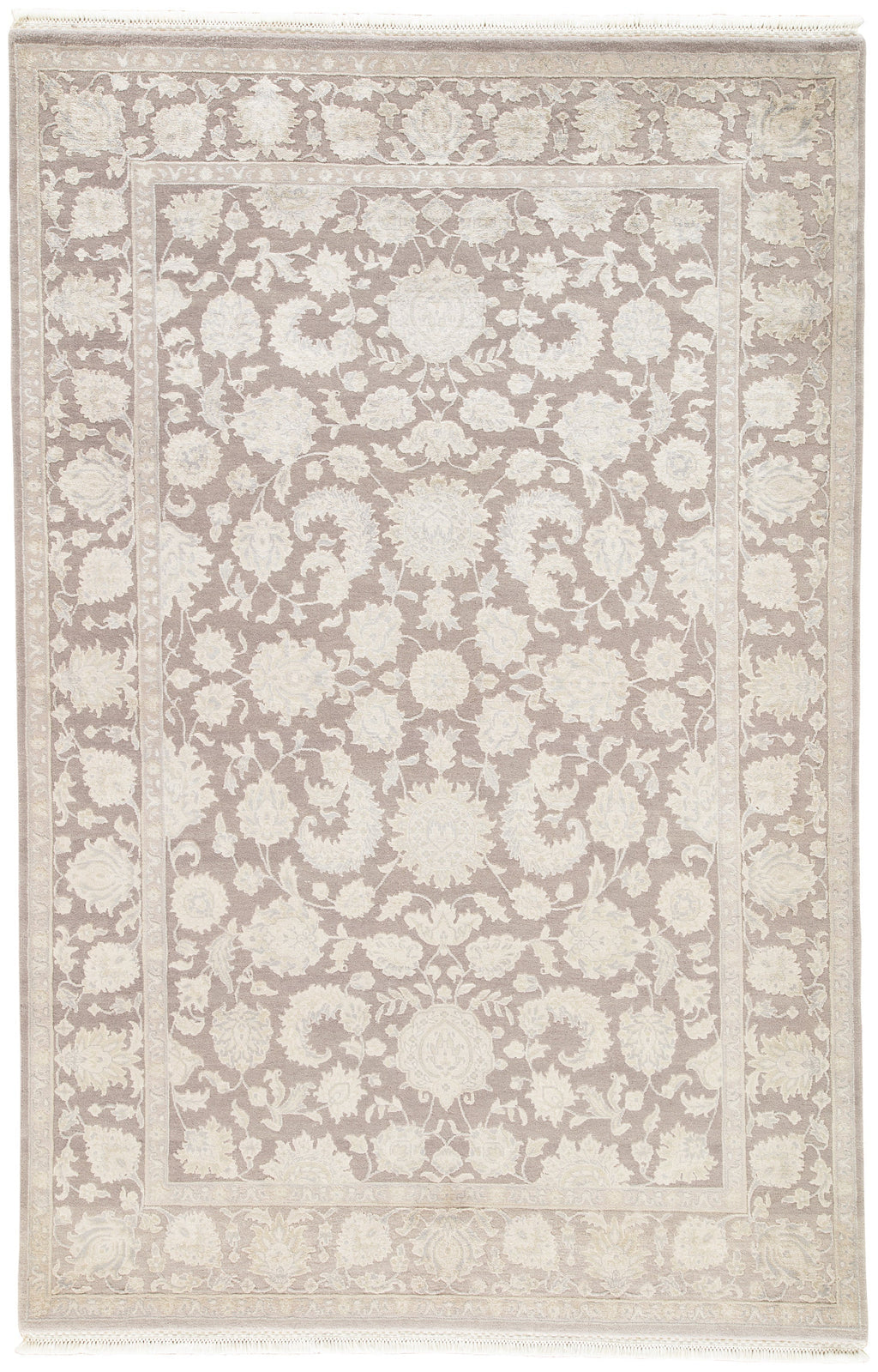 Sterling Chicory Hand Knotted Taupe & Light Gray Rug 1