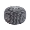 Visby Gray Textured Round Pouf