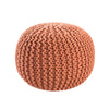 Visby Orange Textured Round Pouf