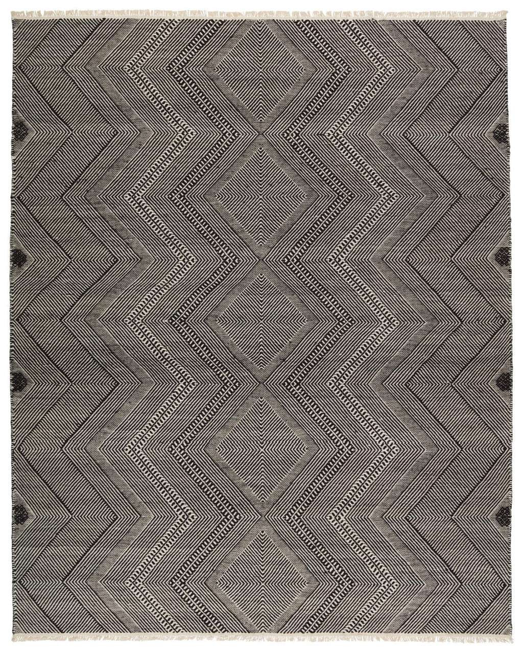 Satori Handwoven Galexia Black & Cream Rug 1