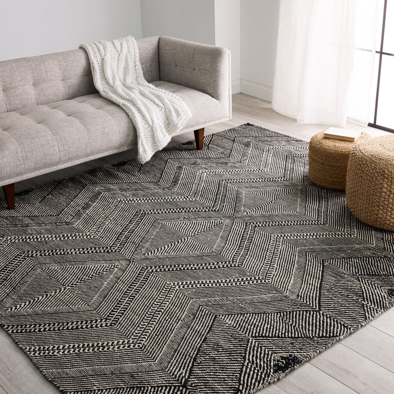 Satori Handwoven Galexia Black & Cream Rug 5