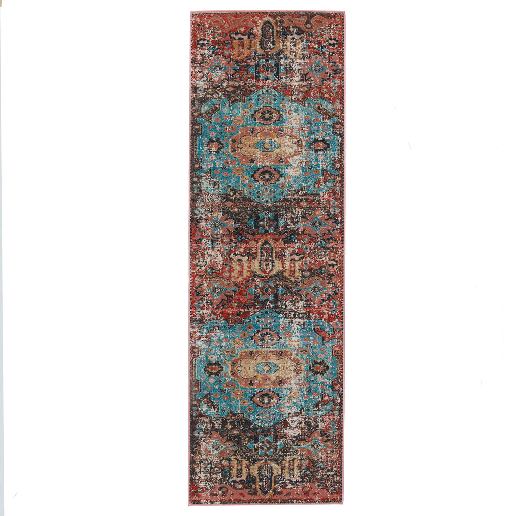 Swoon Presia Indoor/Outdoor Red & Teal Rug 1