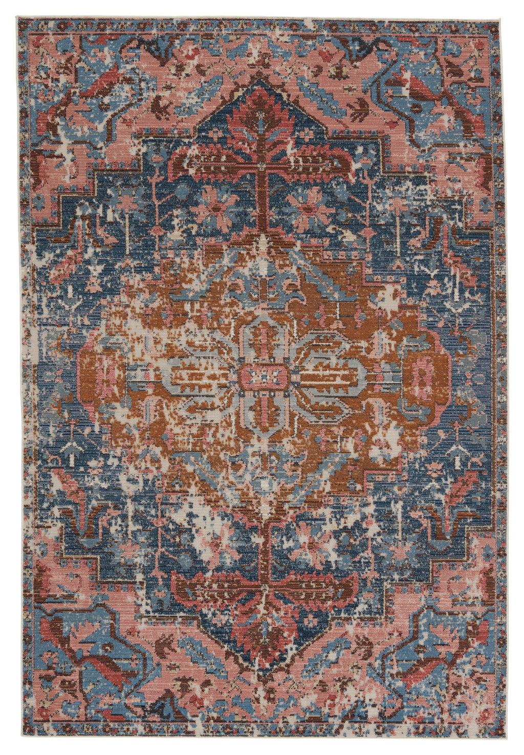 Swoon Diem Indoor/Outdoor Blue & Pink Rug 1