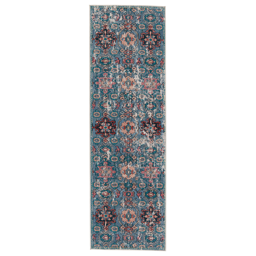 Swoon Farella Indoor/Outdoor Blue & Pink Rug 1