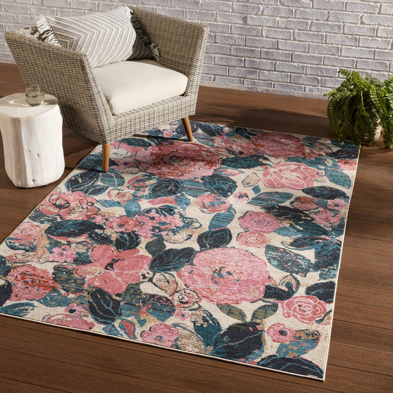 Swoon Indoor/ Outdoor Illiana Pink & Blue Rug 5