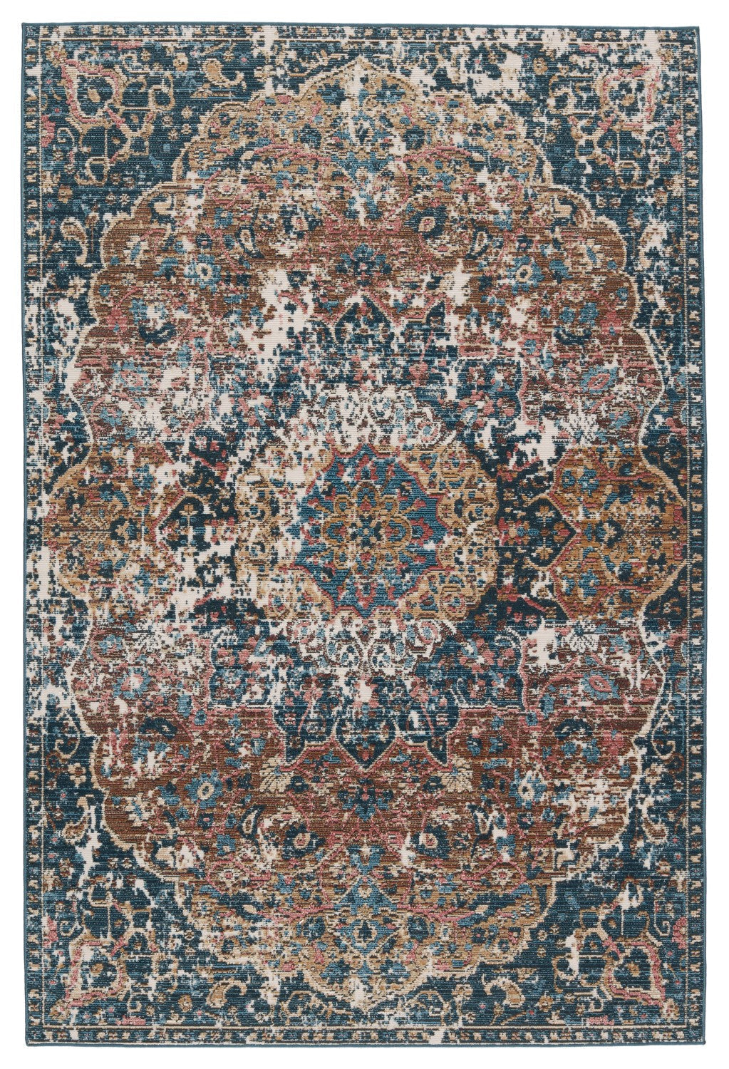 Swoon Indoor/ Outdoor Akela Dark Blue & Multicolor Rug 1