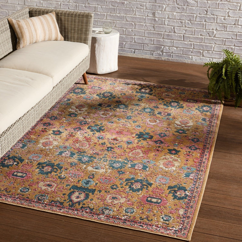 Swoon Indoor/ Outdoor Azura Pink & Gold Rug 5