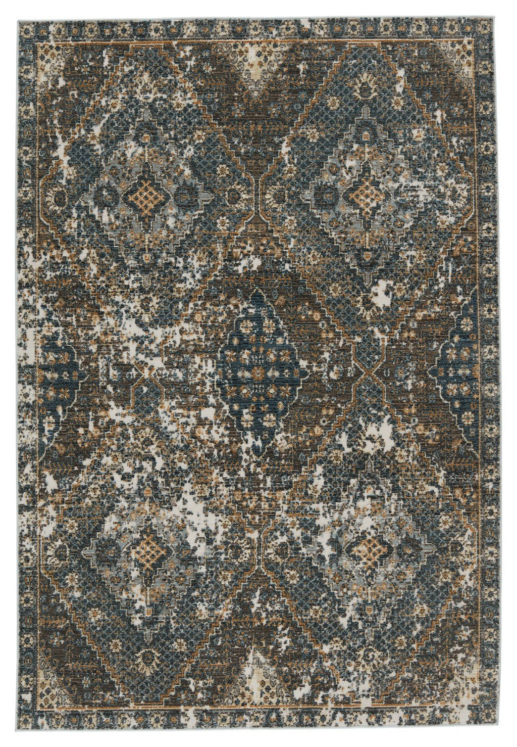 Swoon Indoor/ Outdoor Julia Blue & Gold Rug 1