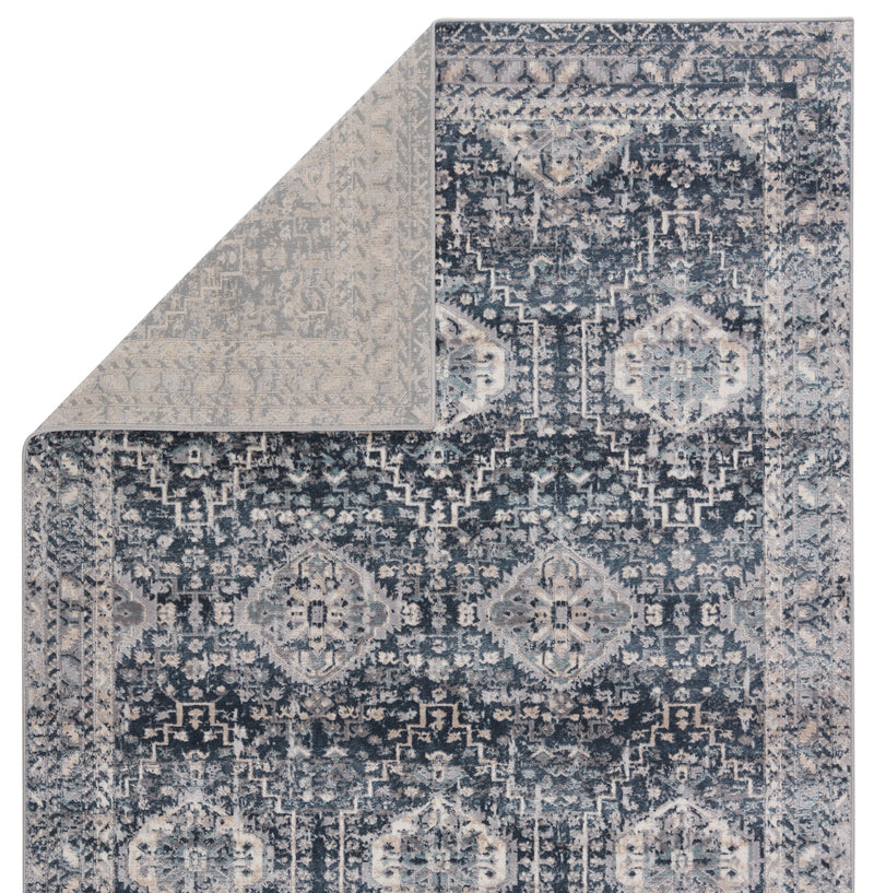 Calimesa Trellis Rug in Dark Blue & Gray