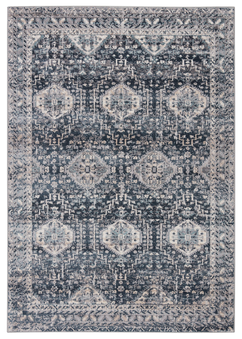 Calimesa Trellis Rug in Dark Blue & Gray