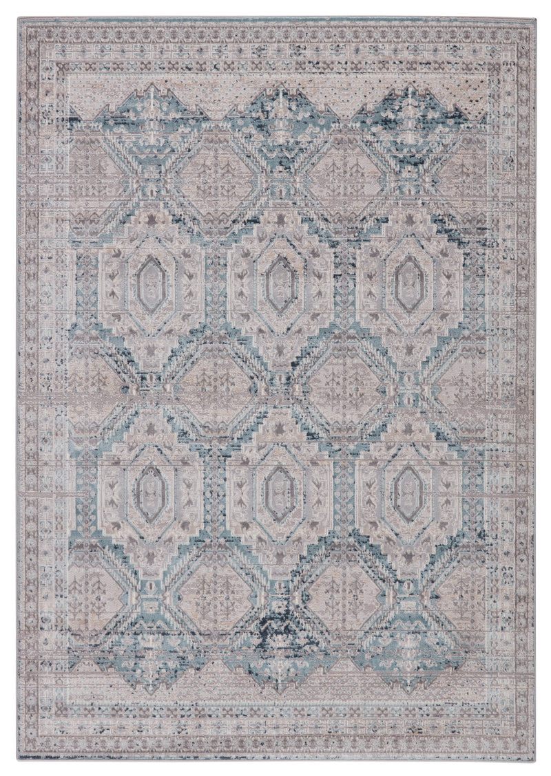 Cabazon Trellis Rug in Gray & Blue