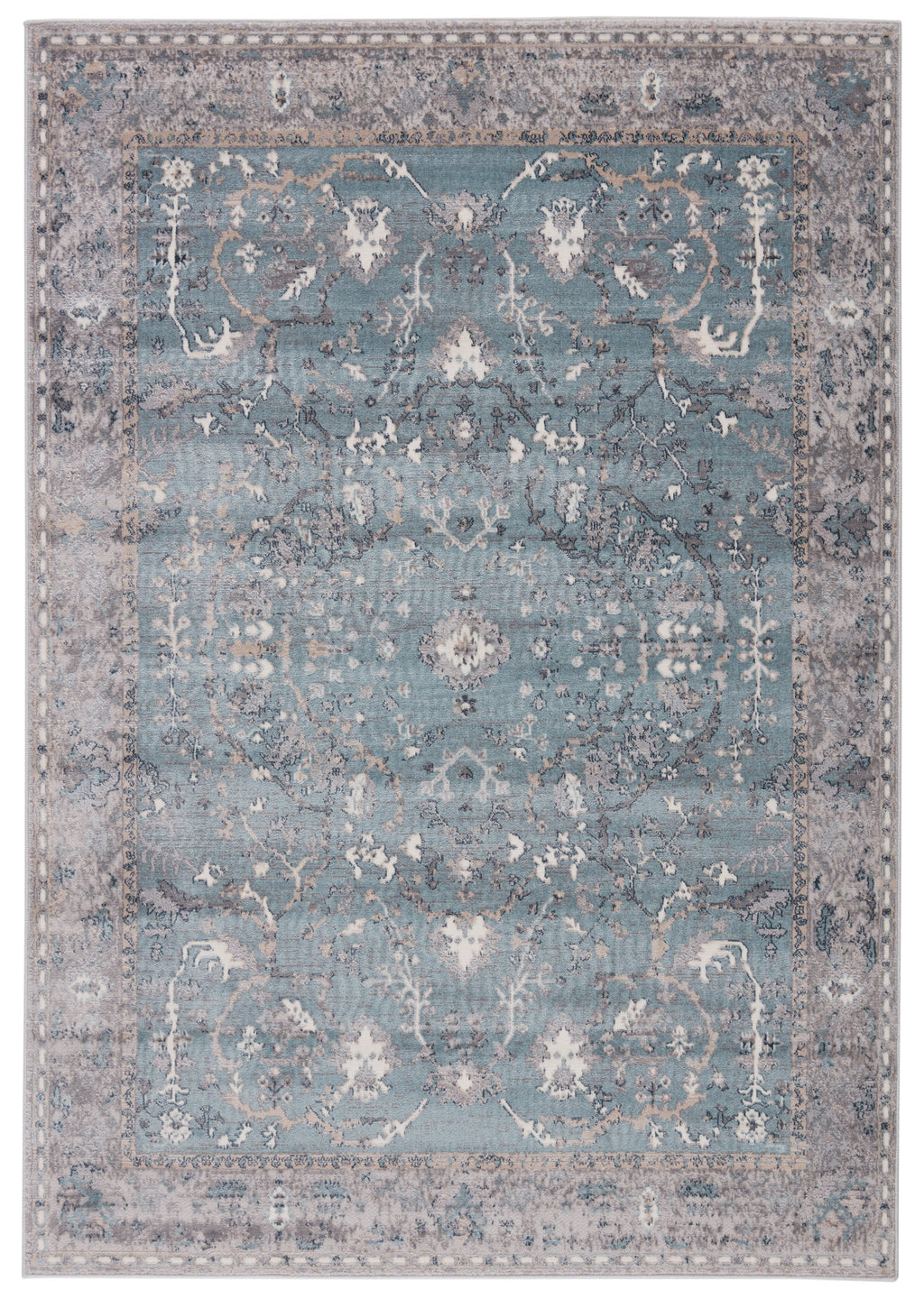 Yule Oriental Rug in Blue & Gray