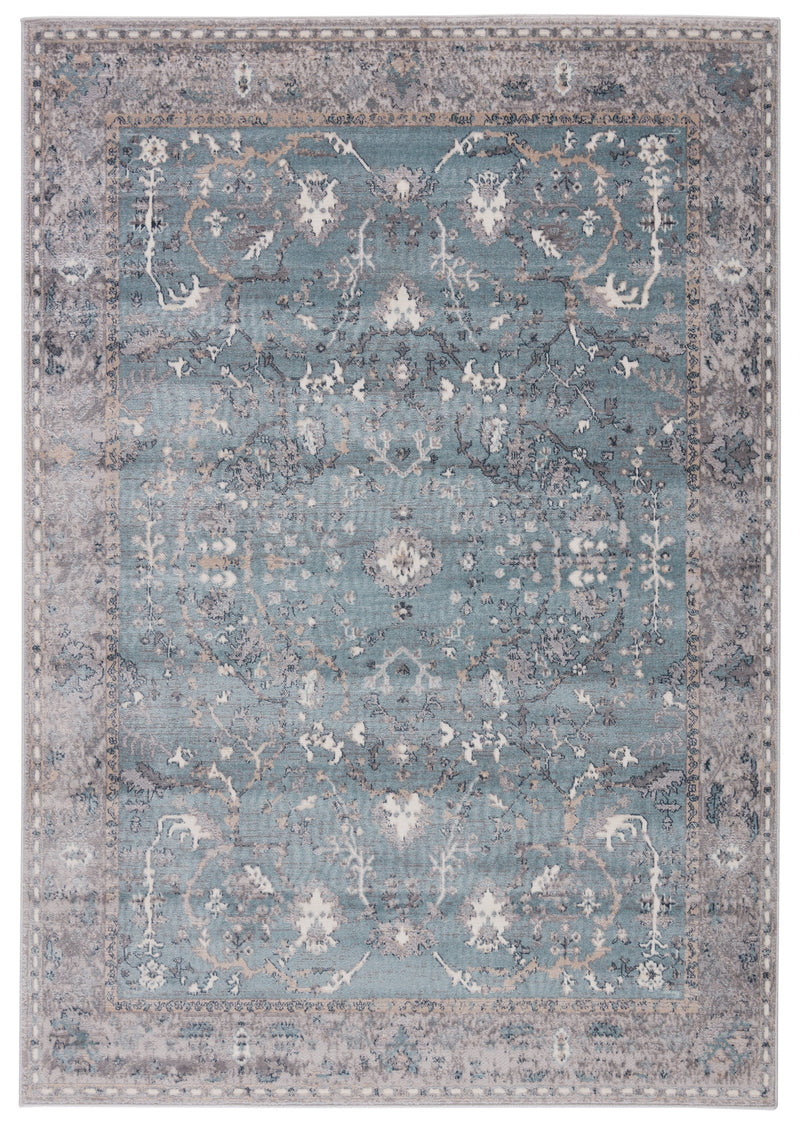 Yule Oriental Rug in Blue & Gray